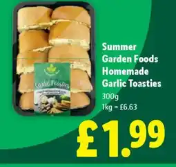 Lidl Summer Garden Foods Homemade Garlic Toasties offer