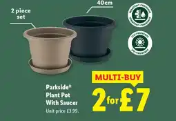 Lidl Parkside Plant Pot With Saucer offer