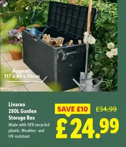 Lidl Livarno 280L Garden Storage Box offer