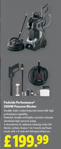 Lidl Parkside Performance 2800W Pressure Washer offer