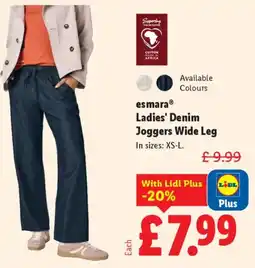 Lidl Esmara Ladies' Denim Joggers Wide Leg offer