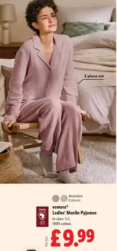 Lidl Esmara Ladies' Muslin Pyjamas offer