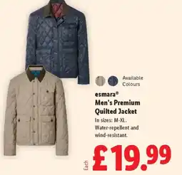 Lidl Esmara Men's Premium Quilted Jacket offer
