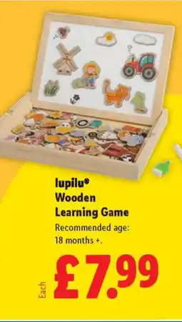 Lidl Lupilu Wooden Learning Game offer