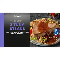 Iceland Iceland 2 Tuna Steaks with Soy, Honey & Ginger Glaze 320g offer
