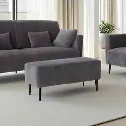 Costco MOONAP Monroe Dark Grey Fabric Footstool offer