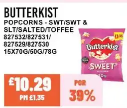 Bestway BUTTERKIST Popcorns - swt/swt & slt/salted/toffee offer