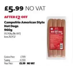 Costco Campofrio American Style Hot Dogs offer