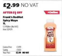 Costco Frank's RedHot Spicy Mayo 1L offer