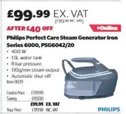 Costco Philips Perfect Care Steam Generator Iron Series 6000 PSG6042/20 offer