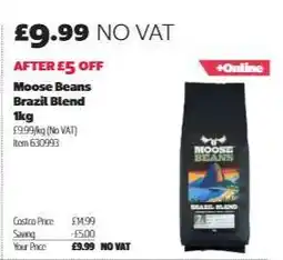 Costco Moose Beans Brazil Blend 1kg offer