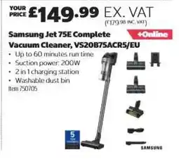 Costco Samsung Jet 75E Complete Vacuum Cleaner, VS20B75ACR5/EU offer