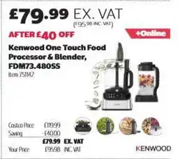 Costco Kenwood One Touch Food Processor & Blender FDM73.480SS offer