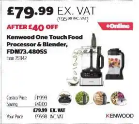 Kenwood One Touch Food Processor & Blender FDM73.480SS