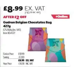 Costco Gudrun Belgian Chocolates Bag 427g offer