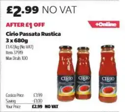 Costco Cirio Passata Rustica offer