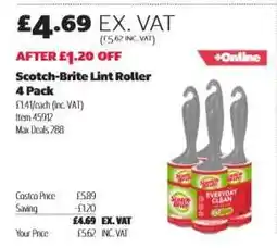 Costco Scotch-Brite Lint Roller 4 Pack offer