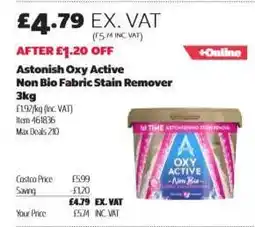 Costco Astonish Oxy Active Non Bio Fabric Stain Remover 3kg offer