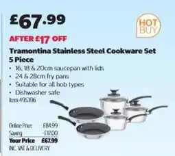 Costco Tramontina Stainless Steel Cookware Set 5 Piece offer