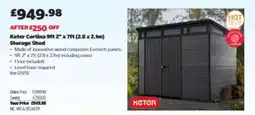 Costco Keter Cortina 9ft 2 x 7ft (2.8 x 2.1m) Storage Shed offer