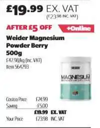 Costco Weider Magnesium Powder Berry 500g offer