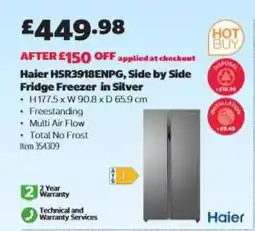 Costco Haier HSR3918ENPG, Side by Side Fridge Freezer in Silver offer