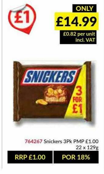Musgrave MarketPlace Snickers 3pk offer