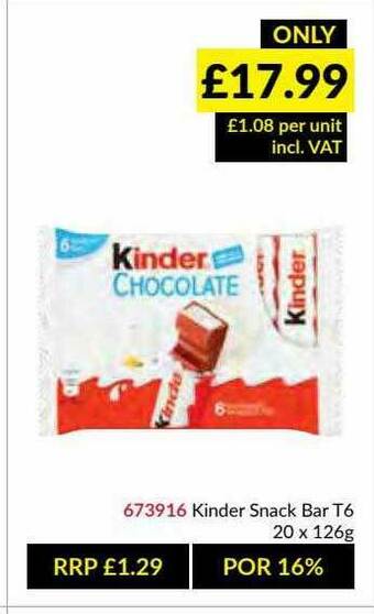 Musgrave MarketPlace Kinder Snack Bar T6 offer