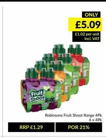 Musgrave MarketPlace Robinsons Fruit Shoot Range offer