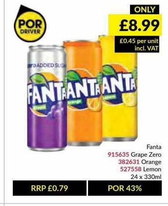 Musgrave MarketPlace Fanta Grape Zero, Orange, Lemon offer