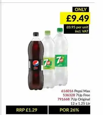 Musgrave MarketPlace Pepsi Max, 7up Free, 7up Original offer