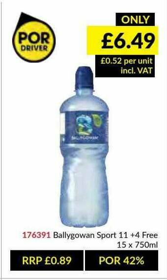 Musgrave MarketPlace Ballygowan Sport 11 + 4 Free offer