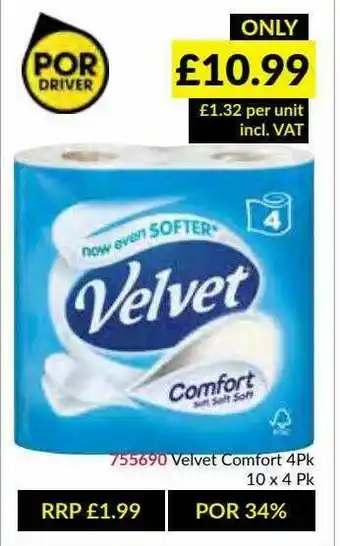 Musgrave MarketPlace Velvet Comfort 4pk offer