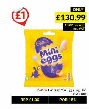Musgrave MarketPlace Cadbury Mini Eggs Bag Hod offer