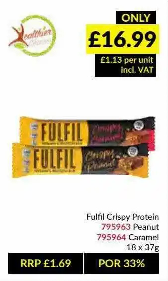 Musgrave MarketPlace Fulfil Crispy Protein Peanut, Caramel offer
