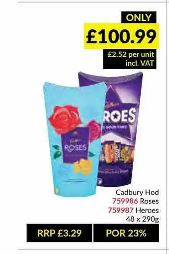 Musgrave MarketPlace Cadbury Hod Roses, Heroes offer