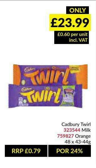 Musgrave MarketPlace Cadbury Twirl Milk, Orange offer