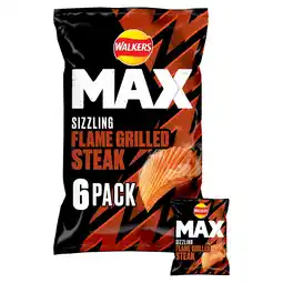 Iceland Walkers Max Sizzling Flame Grilled Steak Multipack Crisps 6x27g offer