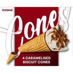 Iceland Iceland 4 Caramelised Biscuit Cones 256g offer