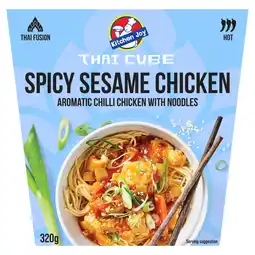 Iceland Kitchen Joy Spicy Sesame Chicken Aromatic Chilli with Noodles 320g offer