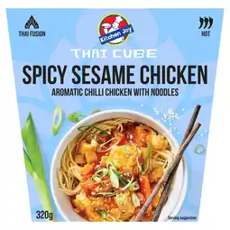 Iceland Kitchen Joy Spicy Sesame Chicken Aromatic Chilli with Noodles 320g offer