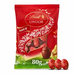 Iceland Lindt Lindor Milk Chocolate Easter Mini Eggs Bag 80g offer