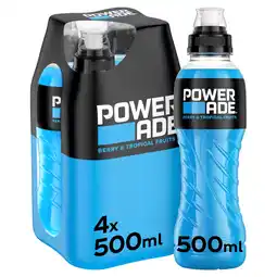 Iceland Powerade Berry and Tropical Sports Drink 4 x 500ml Bottles offer