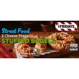 Iceland TGI Fridays 2 Cheese Pizza Stuffed Bagels 210g offer