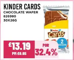 Bestway KINDER CARDS Chocolate wafer offer