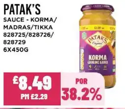 Bestway PATAK'S Sauce - korma/ madras/tikka offer