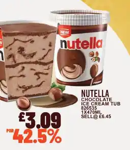 Bestway NUTELLA Chocolate ice cream tub offer