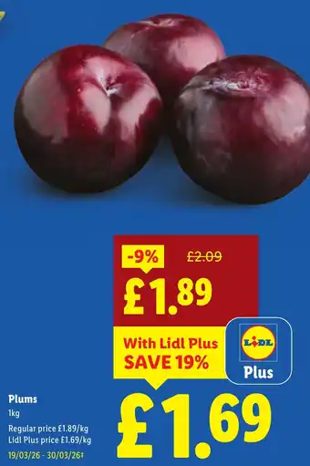 Lidl Plums offer