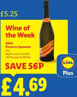 Lidl Allini Prosecco Spumante offer