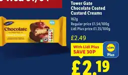 Lidl Tower Gate Chocolate Coated Custard Creams offer